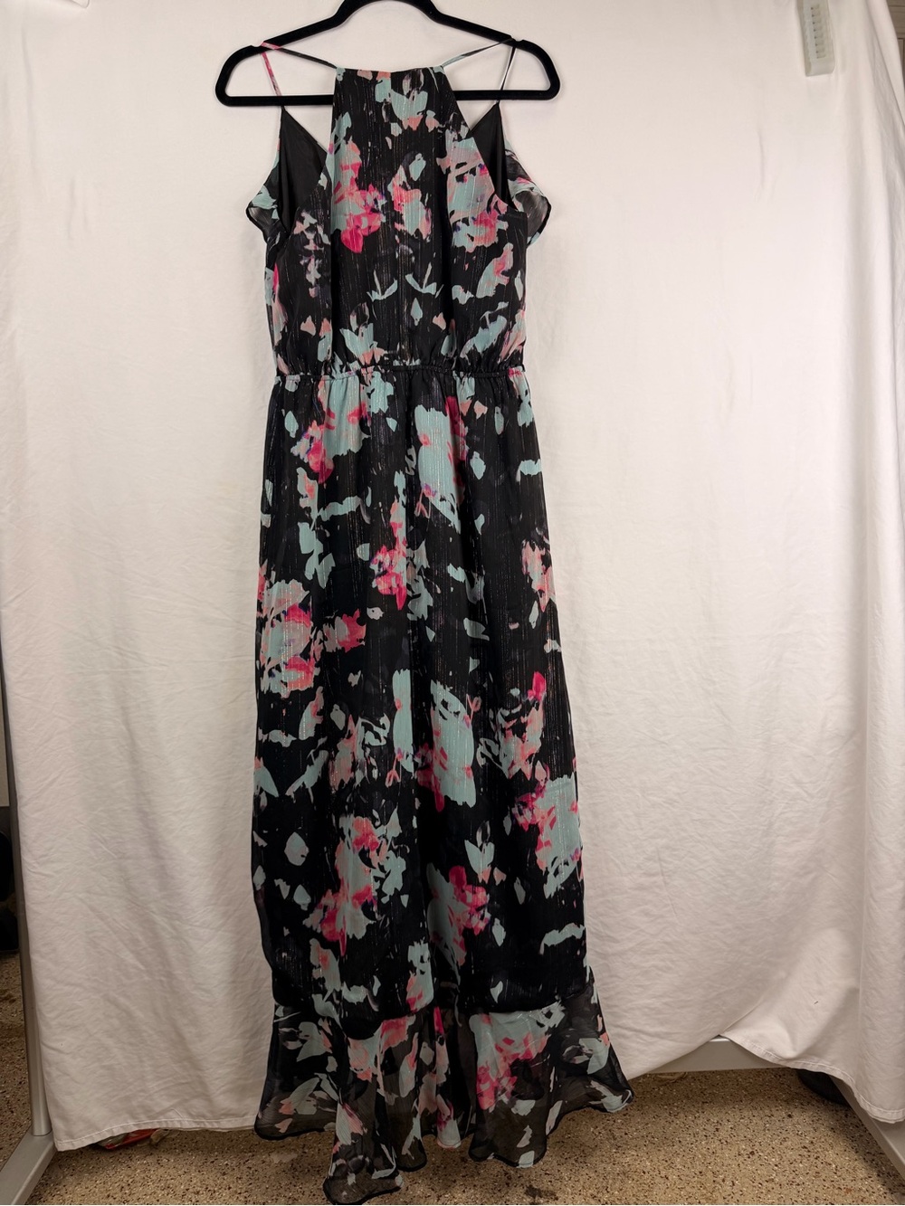 Jennifer Lopez Dress Sz M Romantic Vacation Dress Floral Maxi Dress  Mint Accent - Picture 2 of 8